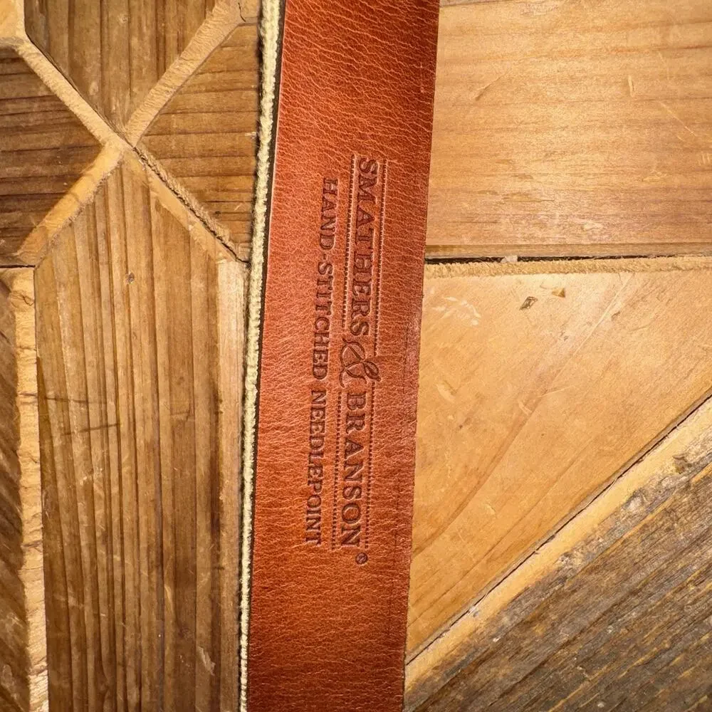 Smathers and Branson Codasco Football Hand Stitched Needlepoint Belt SZ 30 NWT